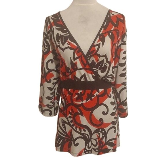Vintage Maggie Barnes Faux Wrap Top with Tied Waist - Picture 1 of 6